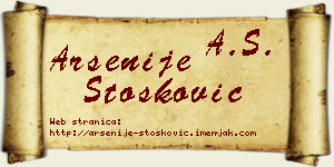 Arsenije Stošković vizit kartica